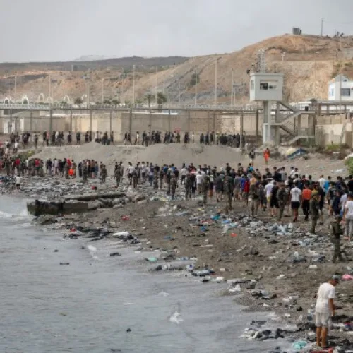 60,000 migrants from Morocco enter Spanish territory after overrunning border.