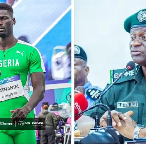 IGP Disu congratulates Commonwealth Games Champion Police Corporal Ezekiel Nathaniel
