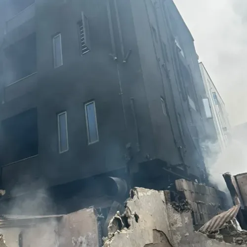 PICTORIAL: Fire guts makeshift structures in Lagos