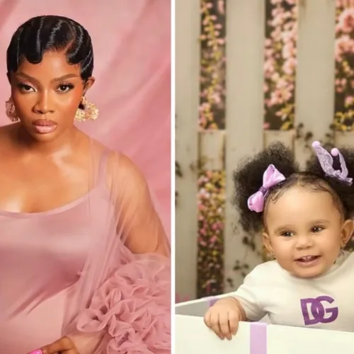 At last, Toke Makinwa unveils daughter’s face