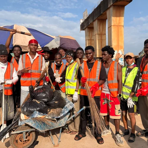 Children honour late Ogun politician with sanitation exercise at Lusada Market