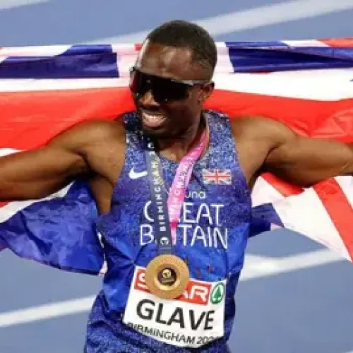 Britain completes double as Romell Glave wins gold in European 100m final