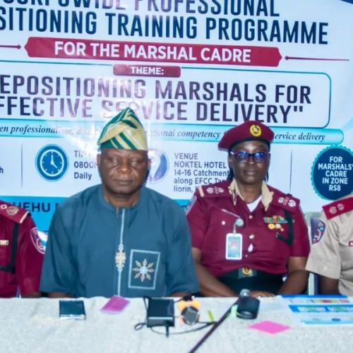 FRSC Zone RS 8 Benefits from Corps Marshal’s Repositioning Training Initiative