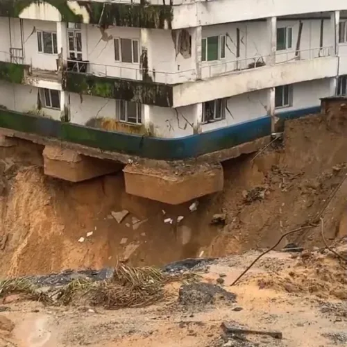 VIDEO: Hospital building collapses in Cross River