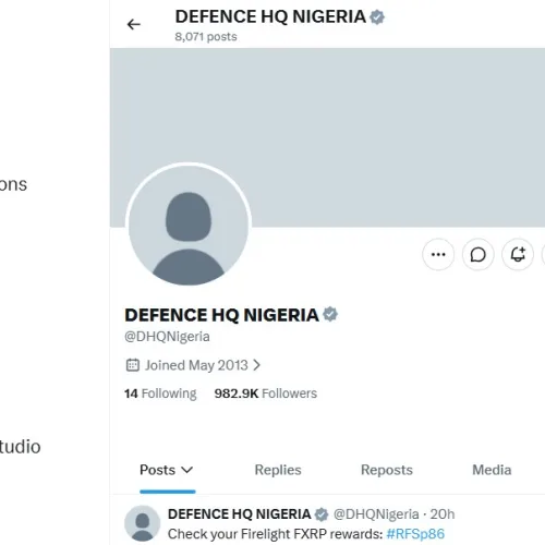 X account of Nigerian military headquarters hacked – Official