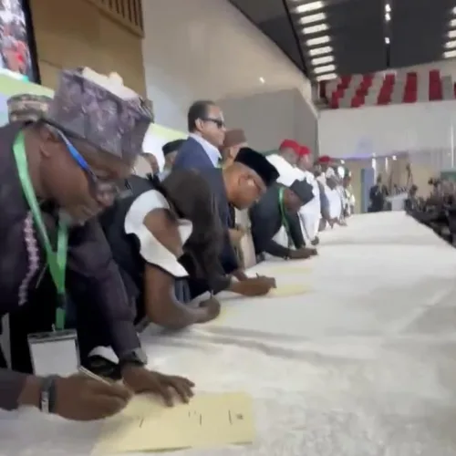 Peter Obi Signs National Peace Accord Ahead of 2027 Presidential Election (Video)