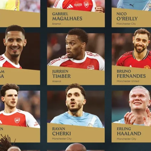 Arsenal, Man City players dominate PFA Premier League team of the year