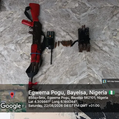 Bayelsa: Navy arrest wanted militant kingpin, recovers AK-47, 3 loaded magazine