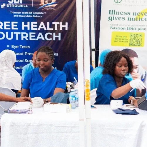 SBI Media marks 13th anniversary with eye care outreach in Kosofe community