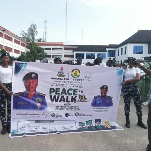 CP Fatai leads walkathon, warns youth against political thuggery, violence, others