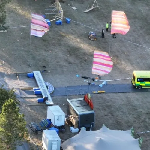 Christian festival cancelled after falling sign kills man