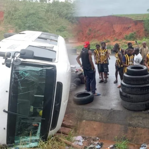 One Critically Injured as Rovers FC Bus Crash Near Asaba